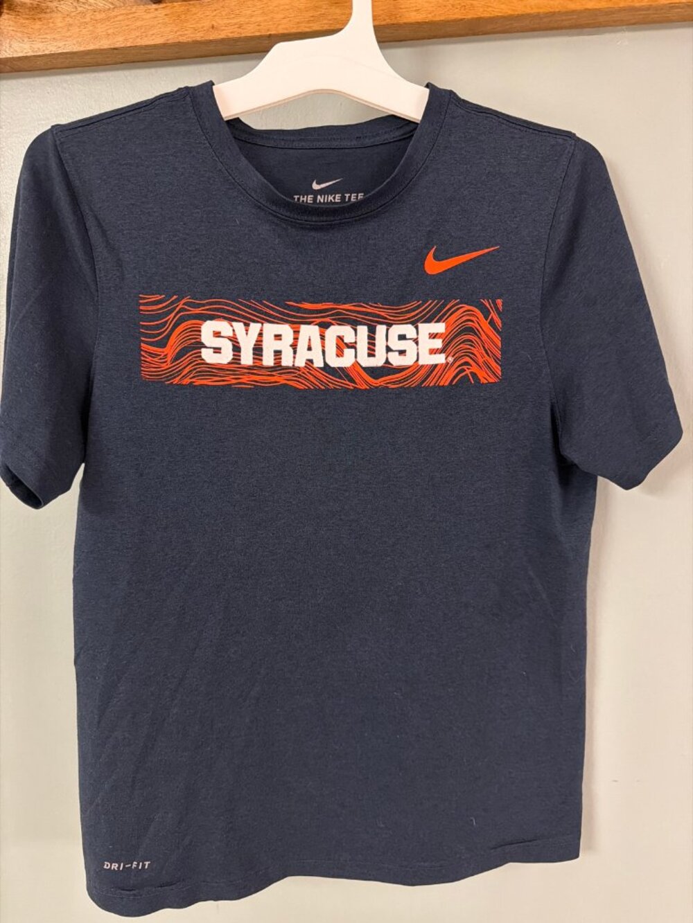 Nike Dri-Fit Syracuse Tee Navy Youth Large Athletic Cut